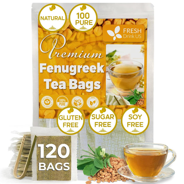 Premium Fenugreek Tea Bags. No Sugar, No Caffeine, No Gluten, Vegan. (30 Tea Bags)