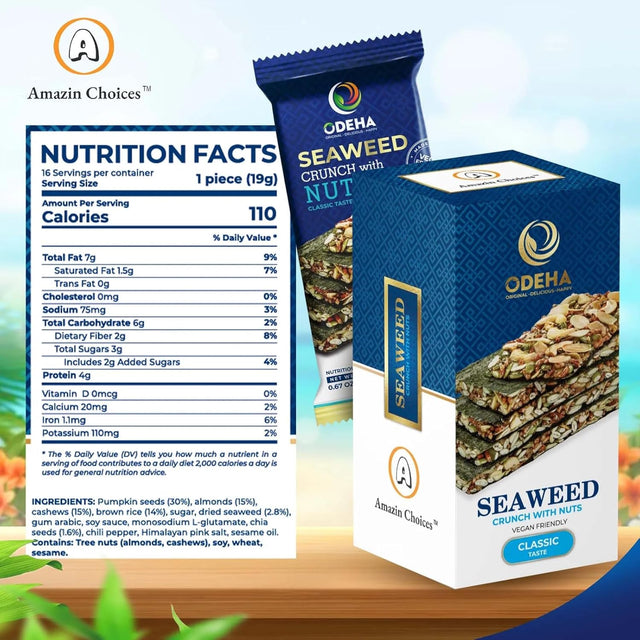 Amazin Choices Seaweed Crunch with Nuts Classic Taste, 6 ct.