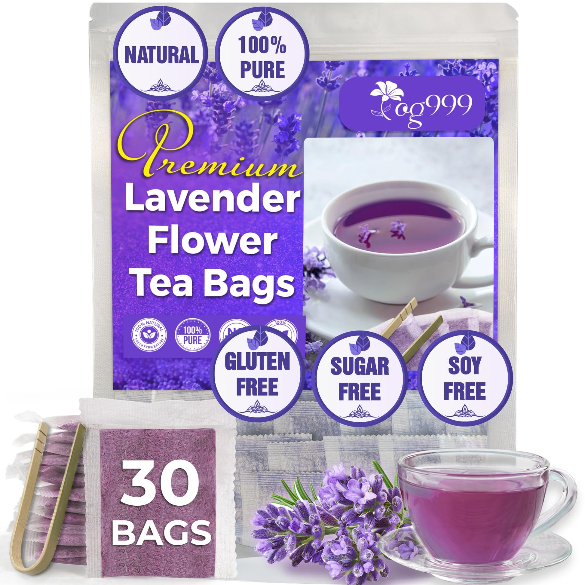 TOG999, Premium 120 Moringa Leaf Tea Bags, 100% Natural & Pure from Moringa Leaves. Loose Leaf Moringa Herbal Tea. Moringa Leaf Tea. No Sugar, No Caffeine, No Gluten, Vegan.