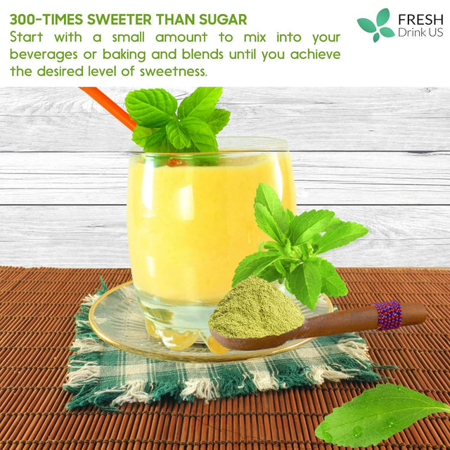 Stevia Leaf, Whole Dried Leaves, Tea Bags, Powder, 100% Natural and Pure from Stevia Leaves. Sugar Substitute for Tea, Coffee. Loose Leaf Stevia Herbal Tea. Zero Calorie Sweetener. No Sugar, No Caffeine, No Gluten, Vegan. - FreshDrinkUS - Natural and Premium Herbal Tea