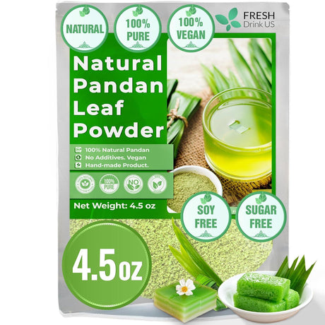 Natural Pandan Leaves Dried, Pandan Leaf Powder, 100% Pure Dried Pandan Leaves, Pandan Leaf Tea, No Additives, No Caffeine, Vegan - FreshDrinkUS - Natural and Premium Herbal Tea