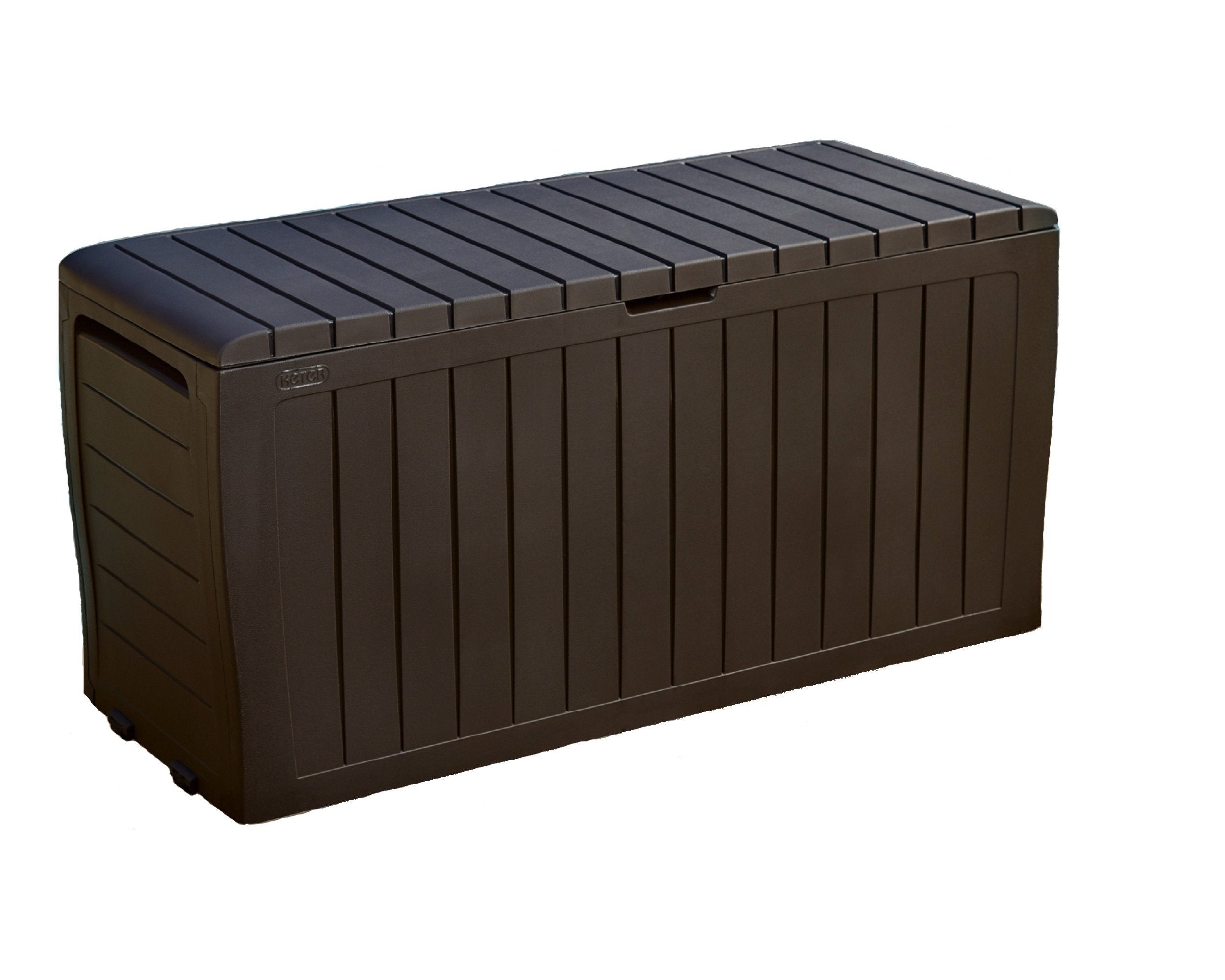 Keter Marvel Plus 71 Gallon Resin Outdoor Storage Box for Patio, Balcony & Garden – Weather‑Resistant Deck Box for Cushions, Pillows, Pool Floats & Tools, Dark Grey