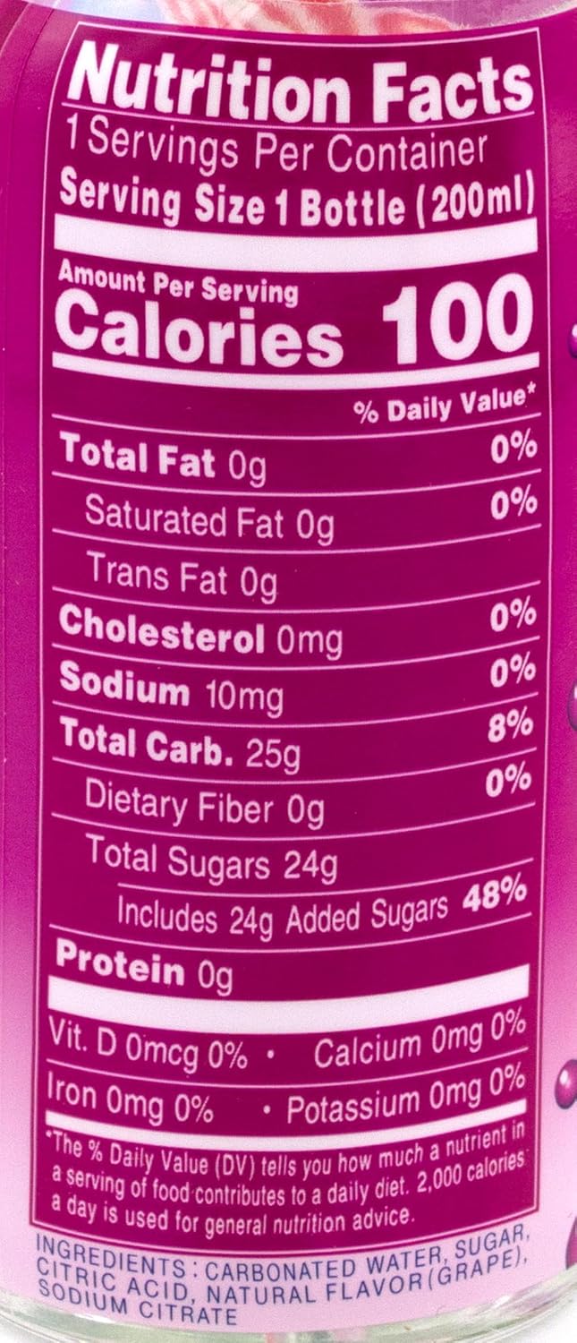 Ramune Japanese Soda, Grape, 6.76 Fluid Ounce, Pack of 8