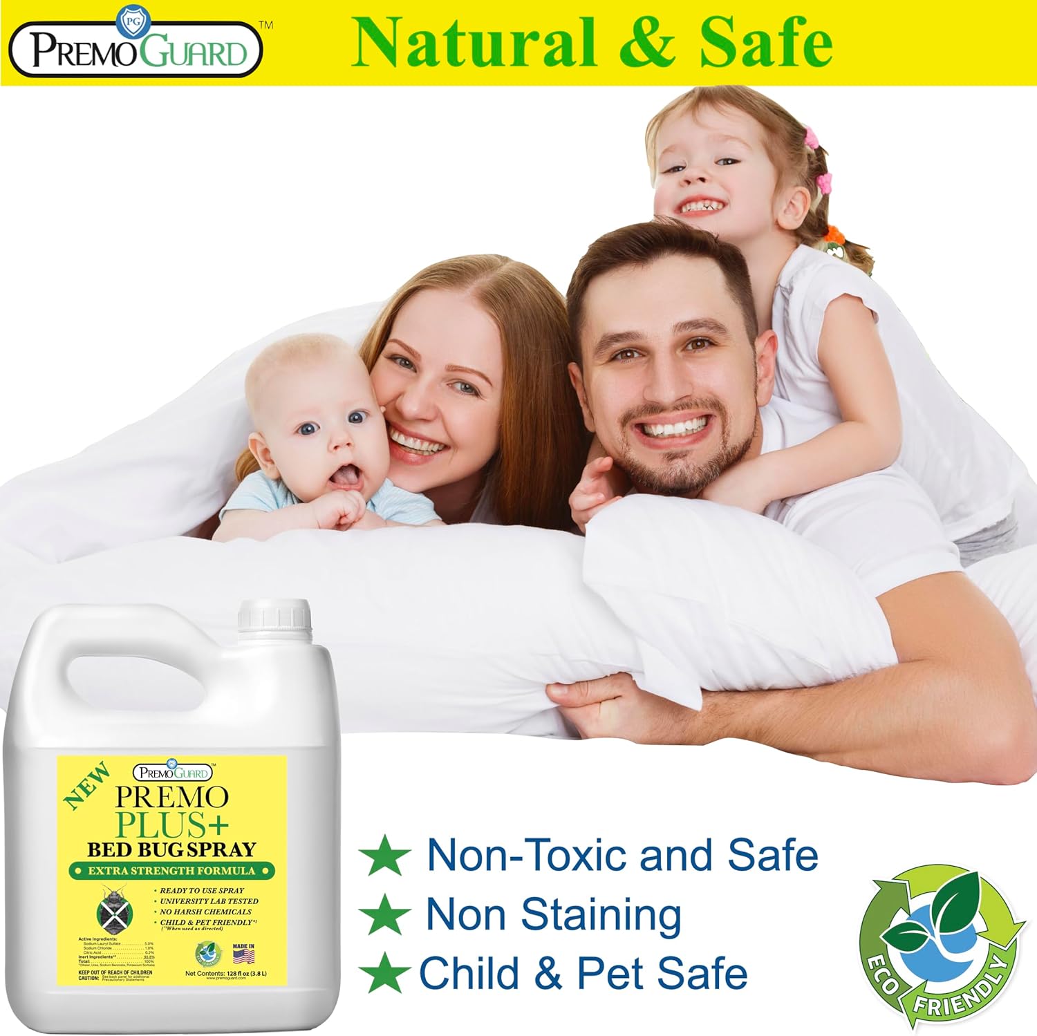 Bed Bug Plus Spray | Natural & Non-Toxic | Premo Guard (C)