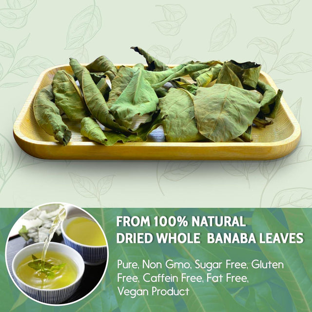 Natural Banaba Dried Leaves, Tea Bags, Powder, Whole Banaba Leaves, 100% Pure Dried Banaba Leaves, Banaba Leaf Tea, No Additives, No Caffeine, Vegan - FreshDrinkUS - Natural and Premium Herbal Tea