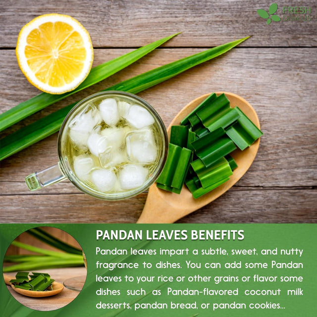 Natural Pandan Leaves Dried, Pandan Leaf Powder, 100% Pure Dried Pandan Leaves, Pandan Leaf Tea, No Additives, No Caffeine, Vegan - FreshDrinkUS - Natural and Premium Herbal Tea