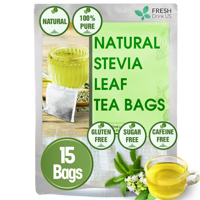 Stevia Leaf, Whole Dried Leaves, Tea Bags, Powder, 100% Natural and Pure from Stevia Leaves. Sugar Substitute for Tea, Coffee. Loose Leaf Stevia Herbal Tea. Zero Calorie Sweetener. No Sugar, No Caffeine, No Gluten, Vegan. - FreshDrinkUS - Natural and Premium Herbal Tea