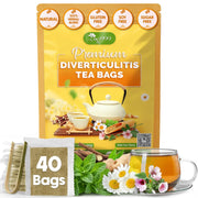 Premium Diverticulitis Tea Bags | 100% Natural Chamomile, Peppermint, Marshmallow Leaf, Wild Yam Root, Licorice & Ginger Herbal Blend