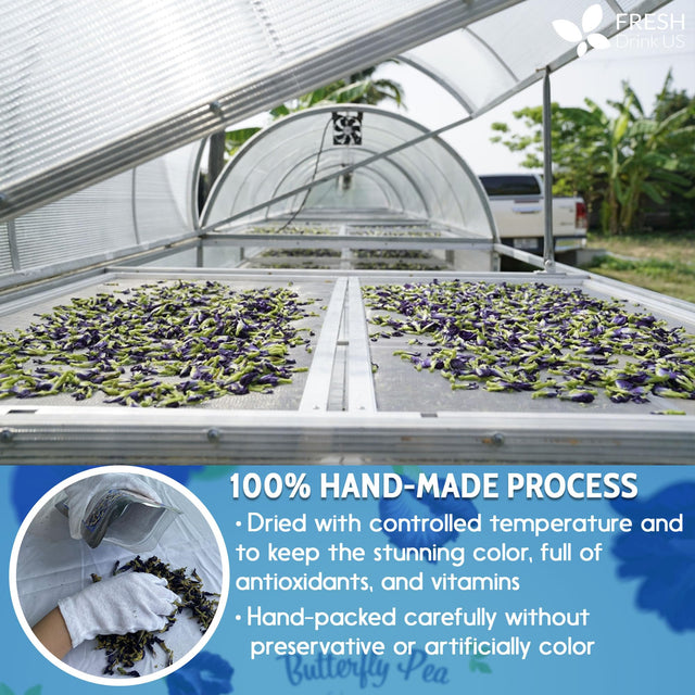 Premium 1010+ Butterfly Pea Flowers, 100% Natural, Loose Leaf Herbal Tea, No Gluten, Vegan