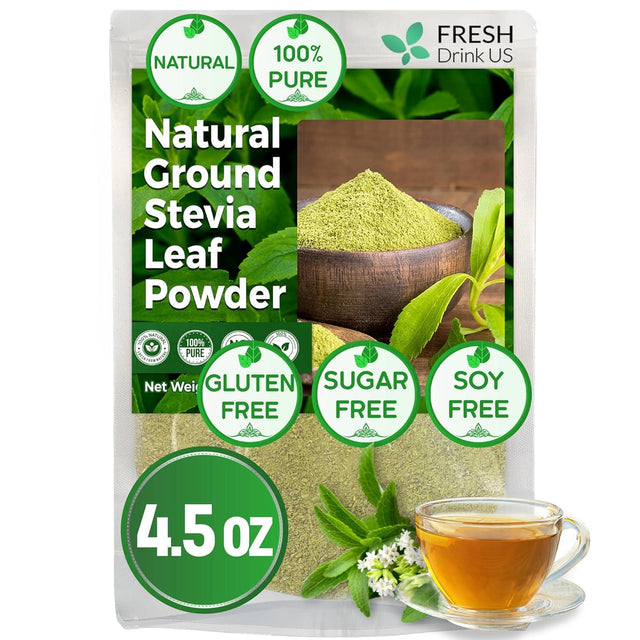 Stevia Leaf, Whole Dried Leaves, Tea Bags, Powder, 100% Natural and Pure from Stevia Leaves. Sugar Substitute for Tea, Coffee. Loose Leaf Stevia Herbal Tea. Zero Calorie Sweetener. No Sugar, No Caffeine, No Gluten, Vegan. - FreshDrinkUS - Natural and Premium Herbal Tea