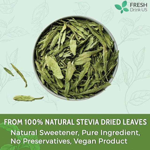 Stevia Leaf, Whole Dried Leaves, Tea Bags, Powder, 100% Natural and Pure from Stevia Leaves. Sugar Substitute for Tea, Coffee. Loose Leaf Stevia Herbal Tea. Zero Calorie Sweetener. No Sugar, No Caffeine, No Gluten, Vegan. - FreshDrinkUS - Natural and Premium Herbal Tea