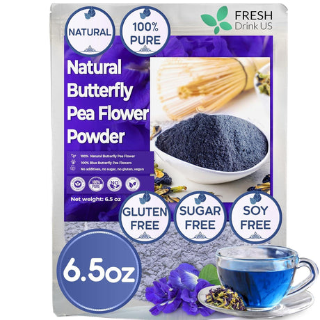Premium Butterfly Pea Flowers, Tea Bags, 100% Natural and Pure from Butterfly Pea Flowers, Hand-made, Made With Natural Materials-Corn Fiber Tea Bag, Sugar/Caffeine/Gluten Free - FreshDrinkUS - Natural and Premium Herbal Tea
