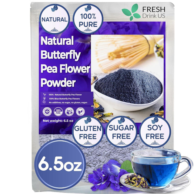 Premium Butterfly Pea Flowers, Tea Bags, 100% Natural and Pure from Butterfly Pea Flowers, Hand-made, Made With Natural Materials-Corn Fiber Tea Bag, Sugar/Caffeine/Gluten Free - FreshDrinkUS - Natural and Premium Herbal Tea