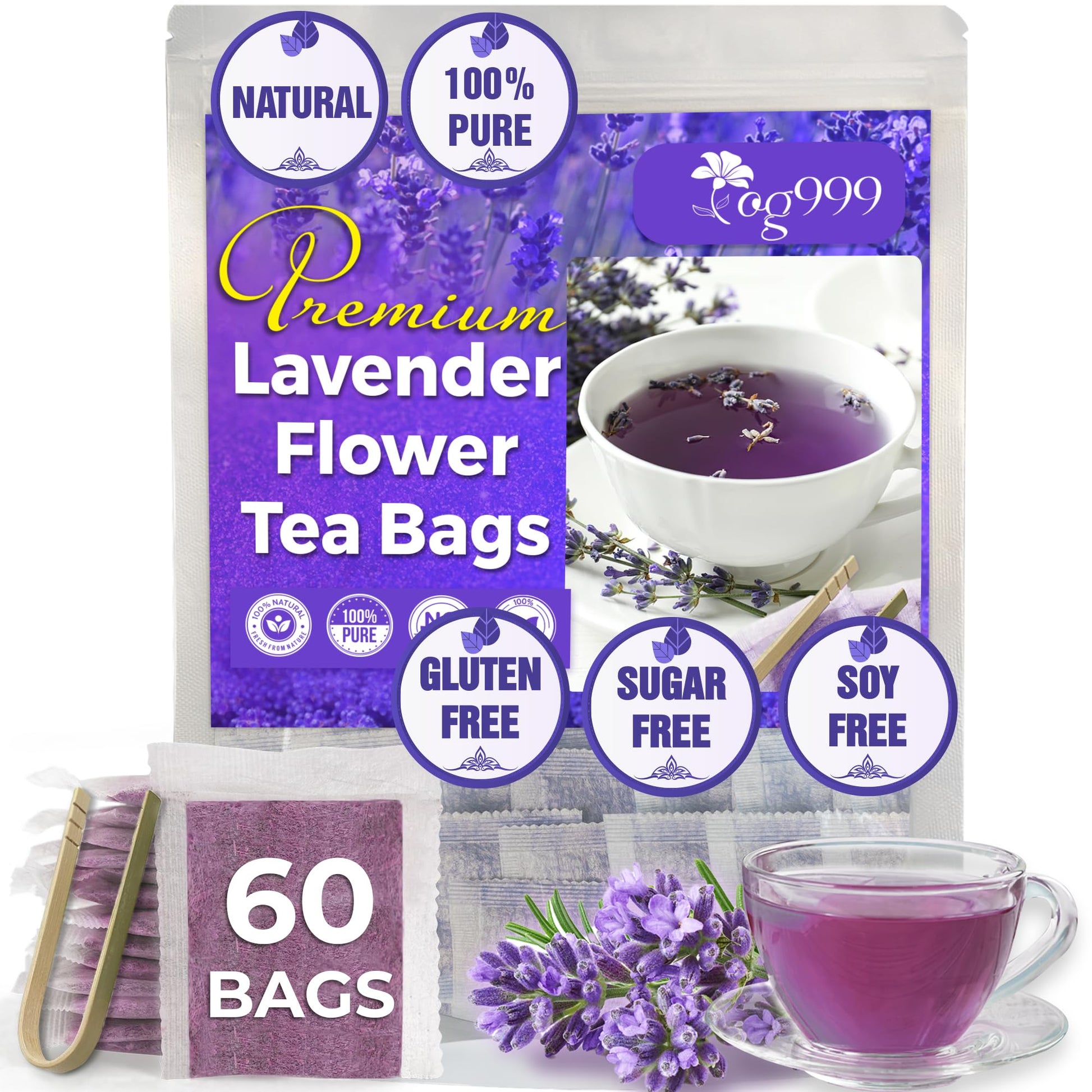 TOG999, Premium 120 Moringa Leaf Tea Bags, 100% Natural & Pure from Moringa Leaves. Loose Leaf Moringa Herbal Tea. Moringa Leaf Tea. No Sugar, No Caffeine, No Gluten, Vegan.