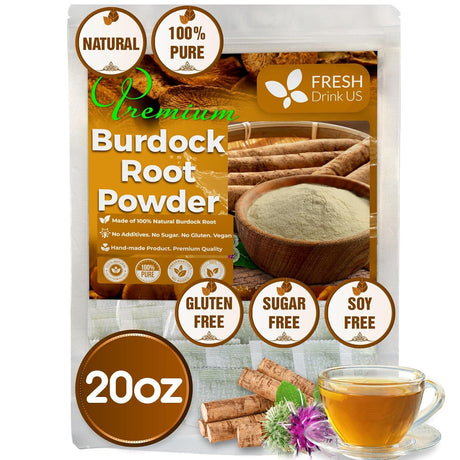Burdock Root Powder,  Burdock Root Extract, 100% Natural & Pure from Burdock Root, Burdock Root Herbal Tea, No Additives, No Caffeine, Vegan