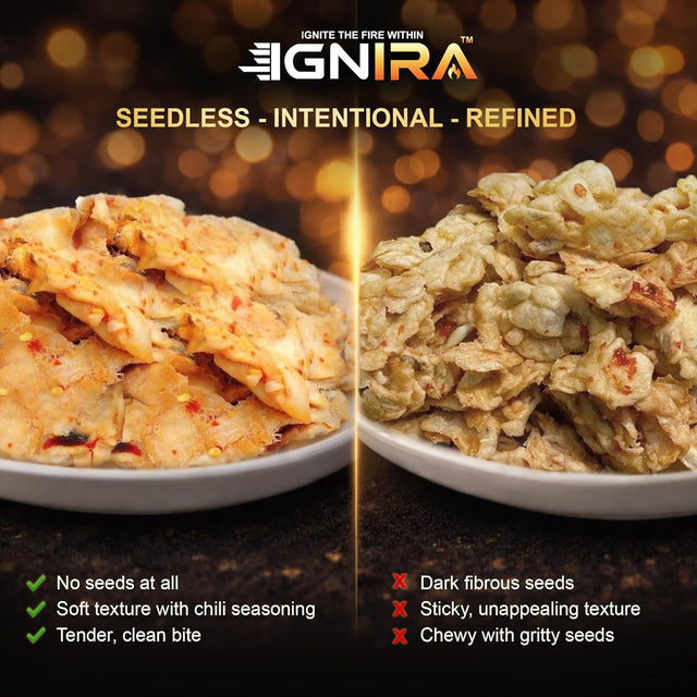 IGNIRA Spicy Dried Soursop with Chili, Vegan Sweet & Hot Fruit Snacks, Premium Soft Dried Chili Soursop, Plant-based, Gluten-free, Real Fruit Snack Strips, Vortex Fire energy Pack of 6 (10.56 oz)