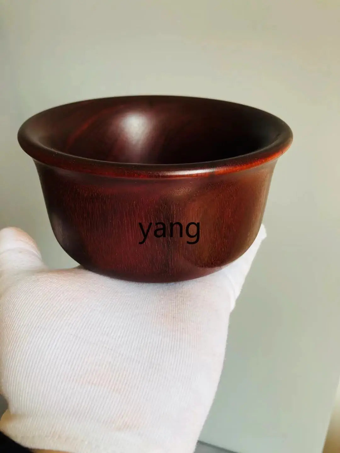 Red Sandalwood “Gold Rice” Bowl – Solid Wood Handicraft Ornament