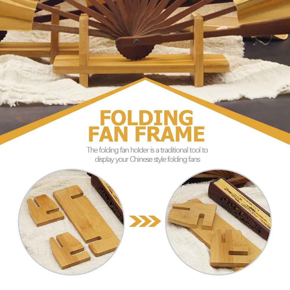 Folding Fan Holder Wooden Fan Stand Smooth Surface Traditional Japanese Bracket Home Decor Figurine Gift nament