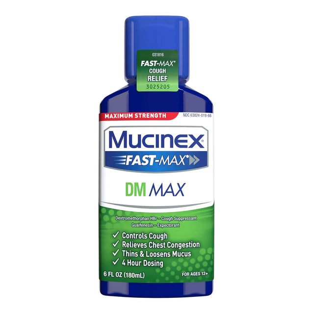 Mucinex Fast-Max DM Max Expectorant & Cough Relief Liquid, 6 fl oz