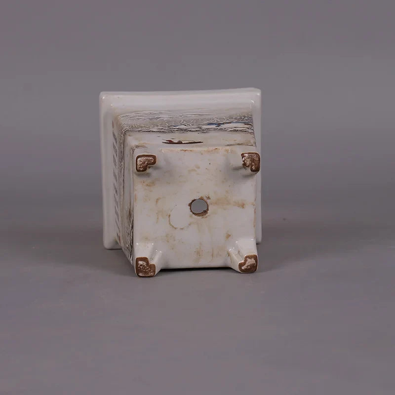 Chinese Snowscape Pastel Porcelain Flower Pots – Antique-Style Planters