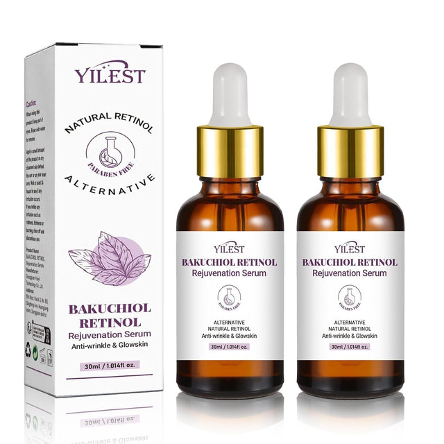 2PCS Bakuchiol Retinol Serum Retinol Rejuvenation Serum, Retinol Serum for Wrinkles Retinol Serum Face Serum for All Skin, Retinol Serum Wrinkles for Man&Women