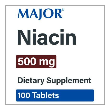 Major Niacin (B3) Dietary Supplement, 500 mg
