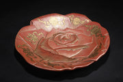 Old Wood Gold-Outline Floral Lacquer Plate Screen – Display Reward Plate