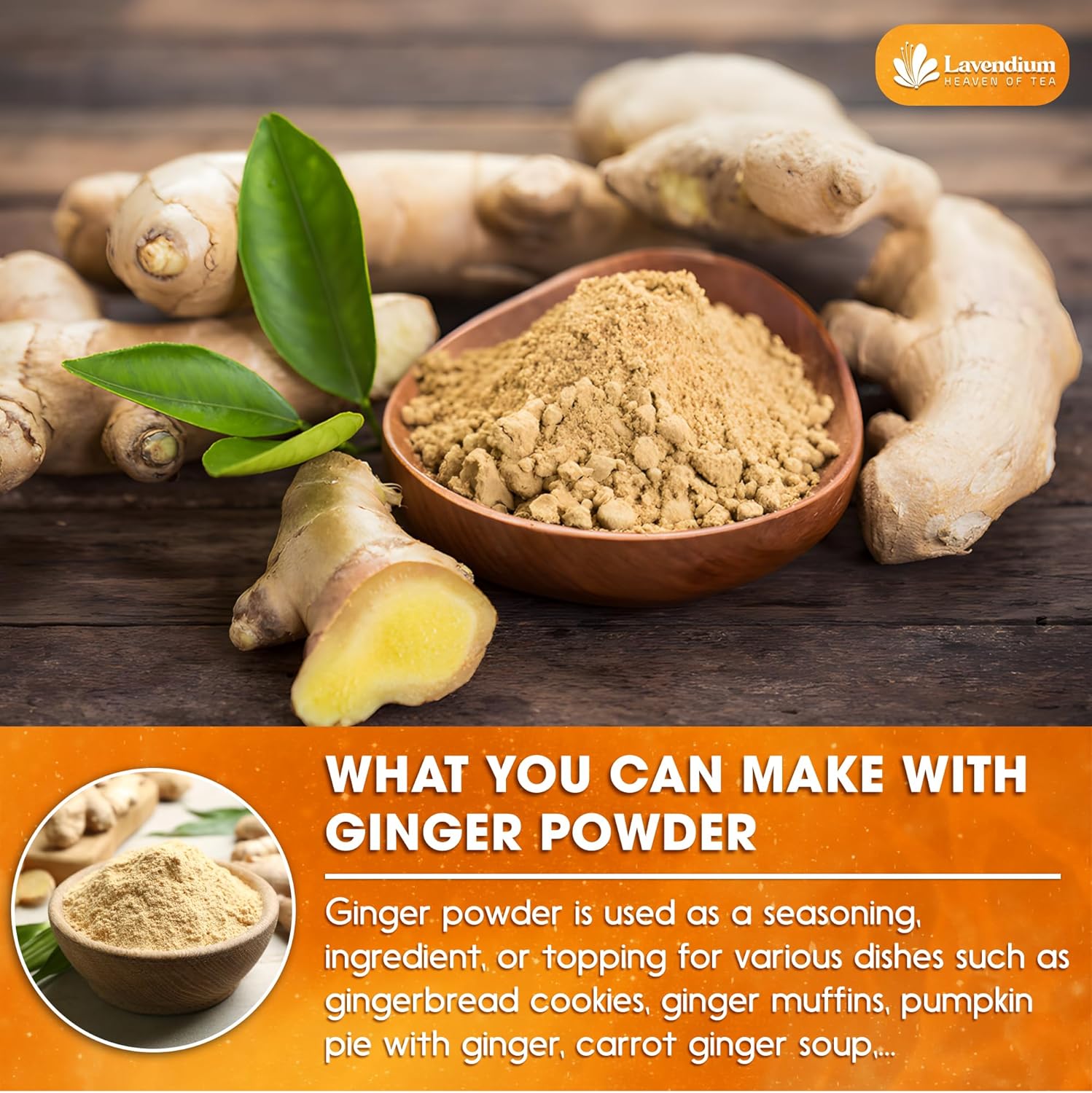 Premium Ginger Powder – Ground Ginger Root – Pure, No Additives – Ideal for Cooking, Baking, Smoothies, and Spice Blends