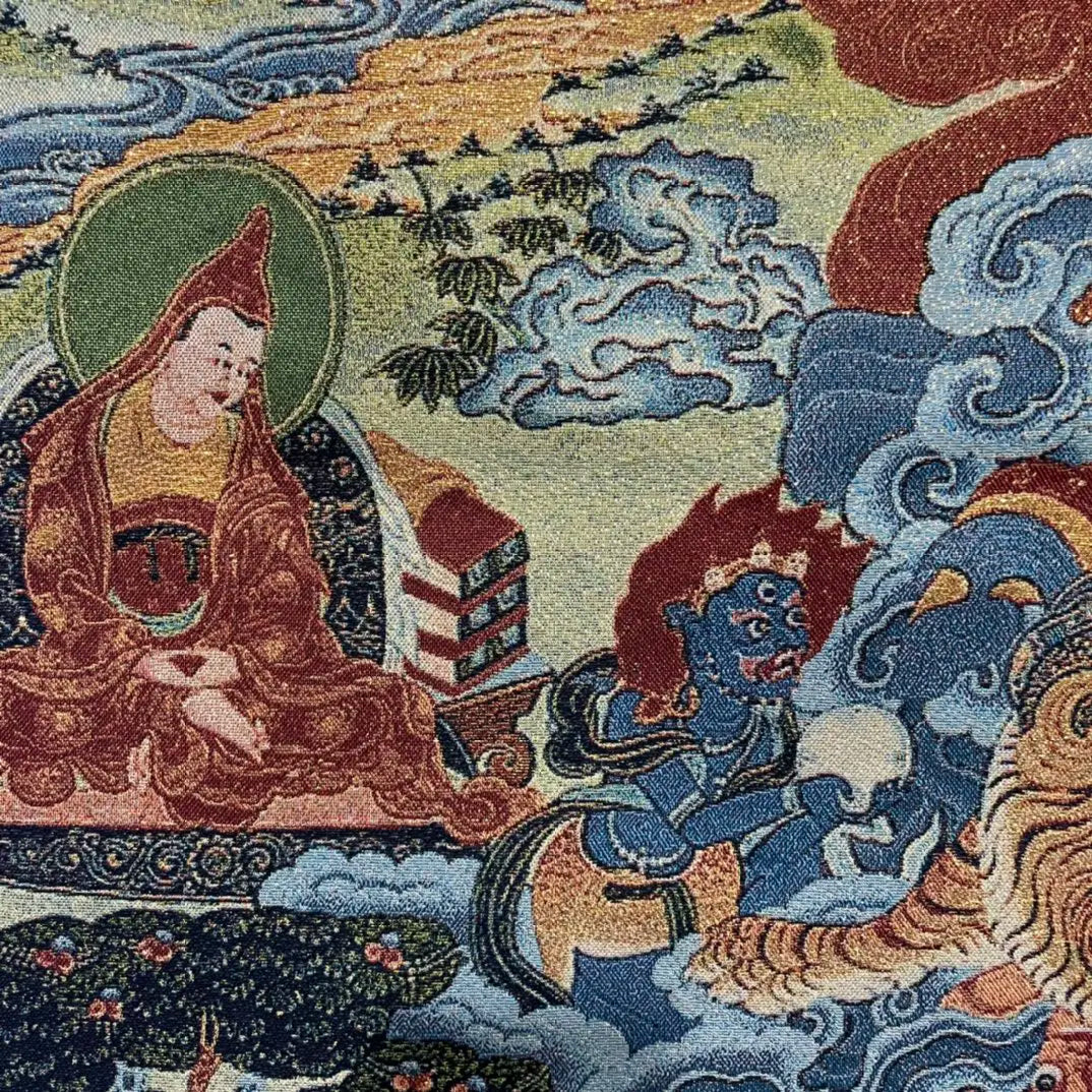 Tibetan Temple Silk Thangka – Embroidered Vajrapani Bodhisattva Hanging