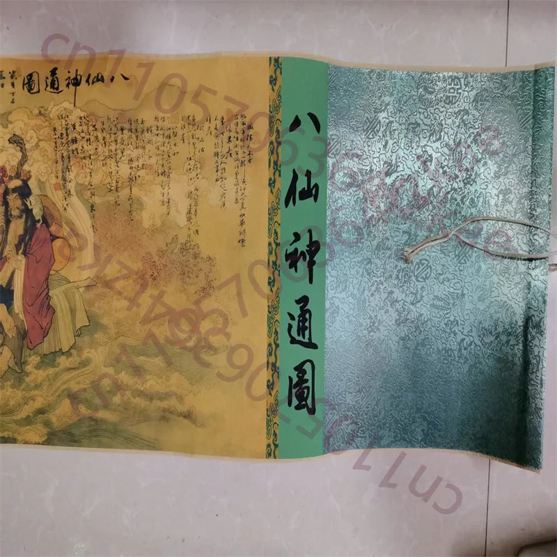 Old Chinese Long Scroll – Ding Yunpeng’s “Eight Immortals” Ink Painting