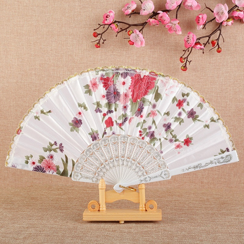 Handmade Silk Chinese Dance Fan with Tassel