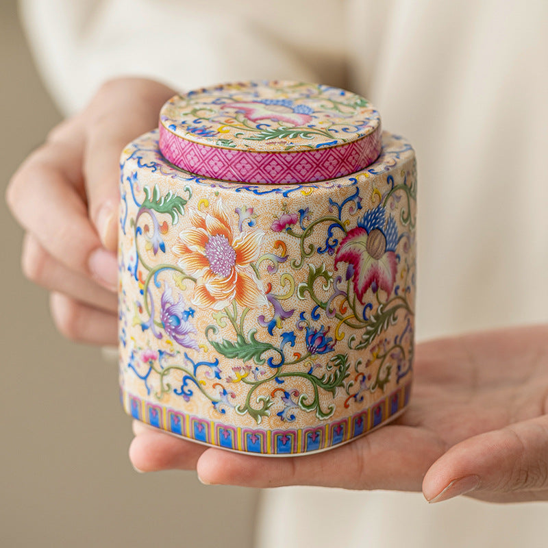 Enamel Color Tea Storage Can