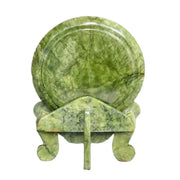 100% Natural Xinyi Jade Sculpture with Carved Dragon and Phoenix Design