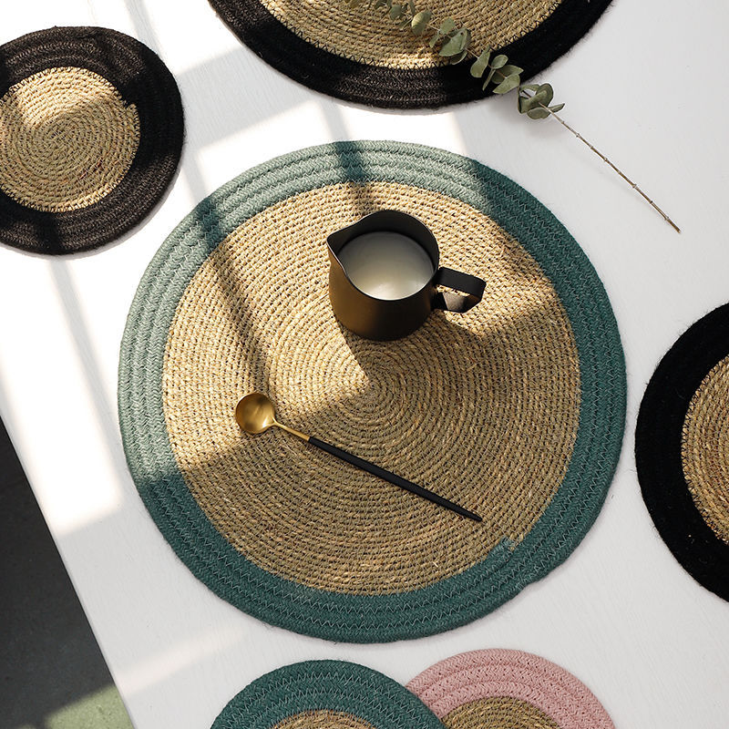 Japanese Style Breathable Jute Woven Thickened Placemat