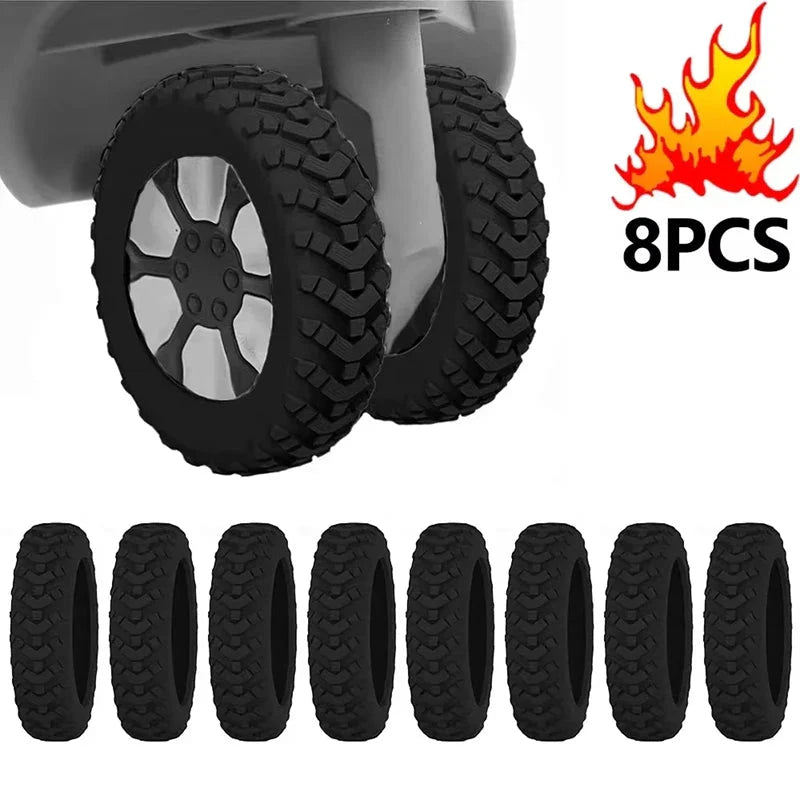 8pcs Reduce Noise Trolley Silicone Wheels