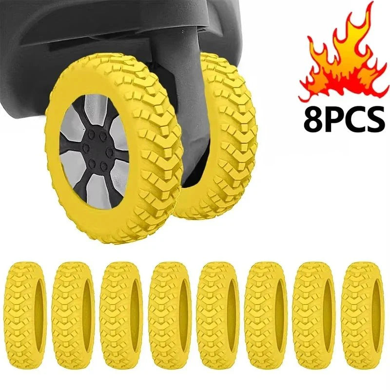 8pcs Reduce Noise Trolley Silicone Wheels