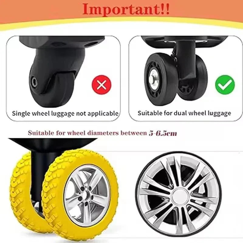 8pcs Reduce Noise Trolley Silicone Wheels