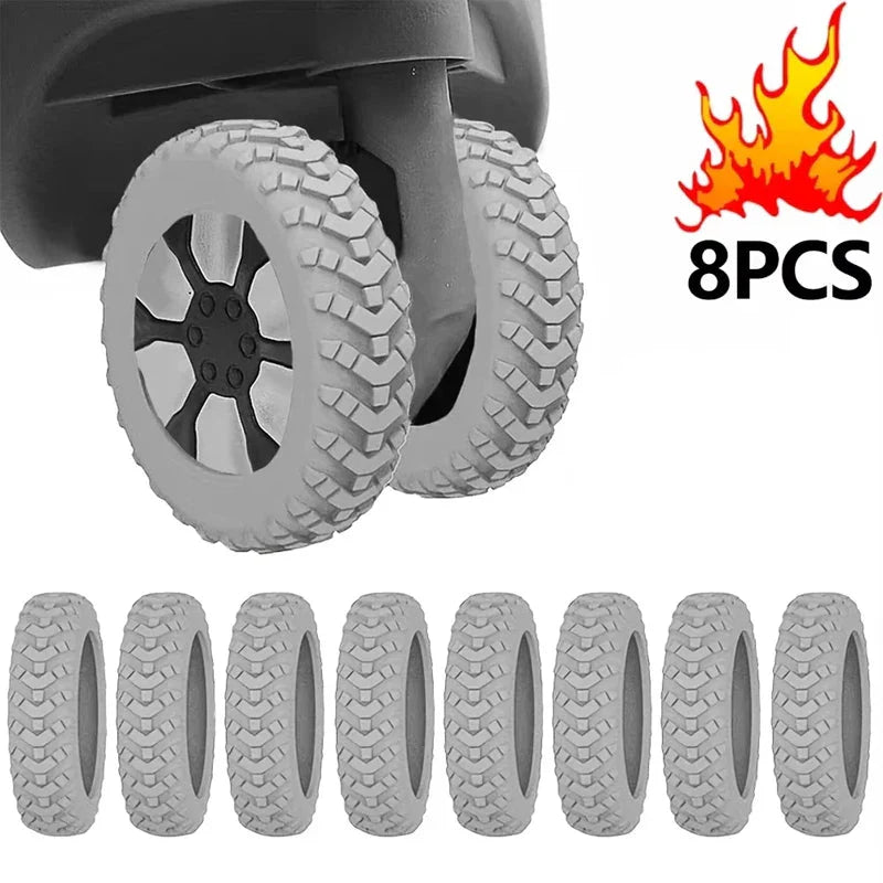8pcs Reduce Noise Trolley Silicone Wheels