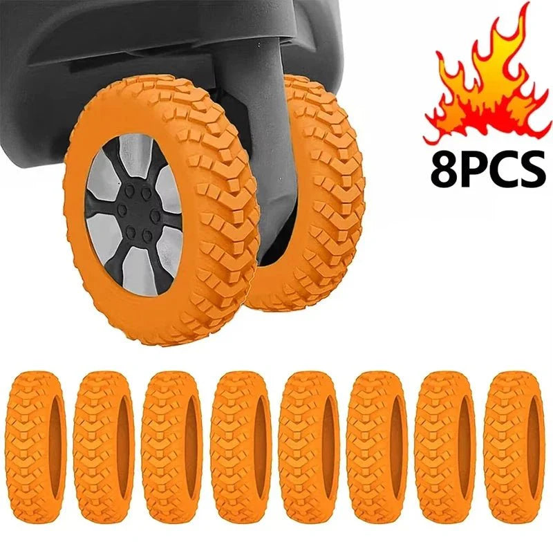 8pcs Reduce Noise Trolley Silicone Wheels