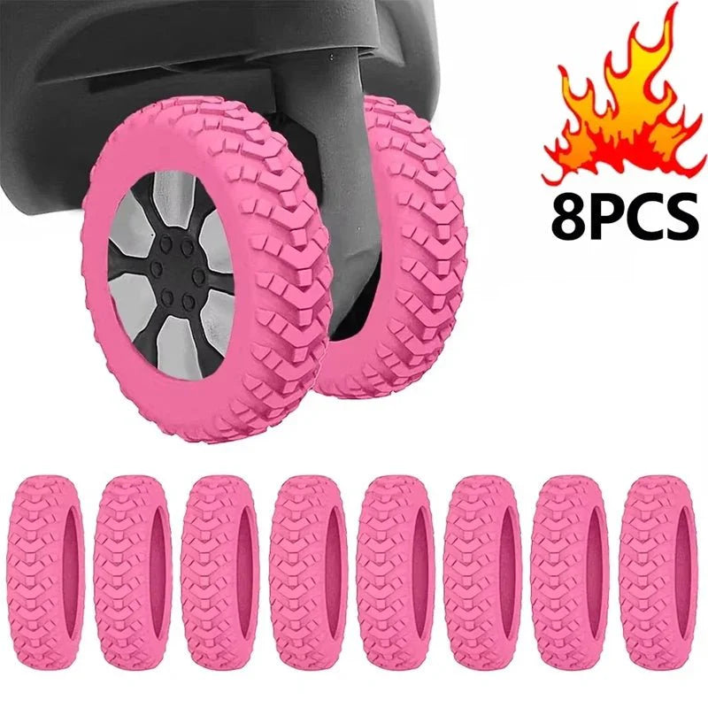 8pcs Reduce Noise Trolley Silicone Wheels