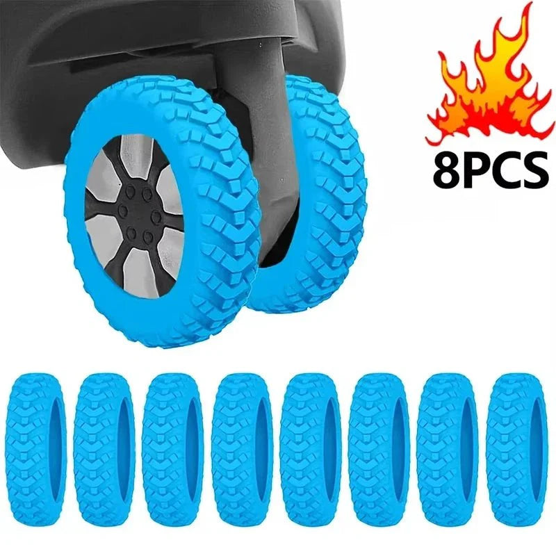 8pcs Reduce Noise Trolley Silicone Wheels
