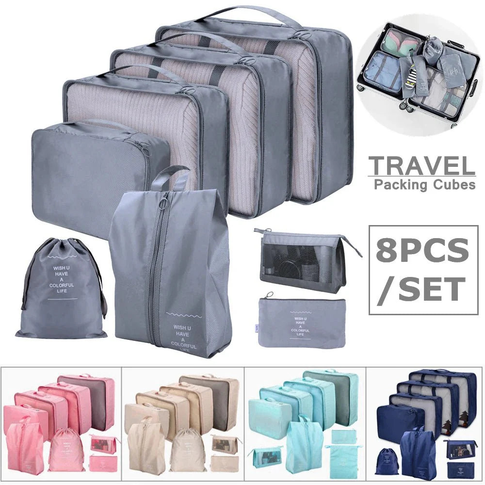 8Pcs/Set Travel Organizer Storage Bags