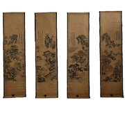 Chinese Ancient Paper Calligraphy Paintings Scrolls, Poems Famous Calligraphy landscape artists Four Map Art Decorative