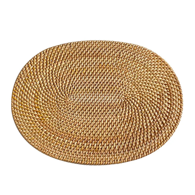 Vietnamese Rattan Coaster Set – Heatproof Cup & Teapot Mats