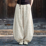 Raw-Edged Linen Meditation Bloomers – Natural Pants for Practice & Everyday Wear