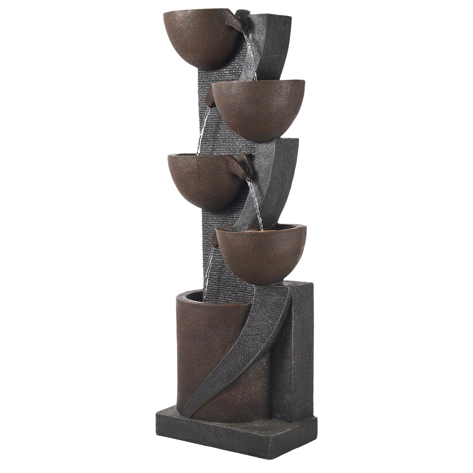 5-Tier Jar-Shaped Cascading Outdoor Water Fountain