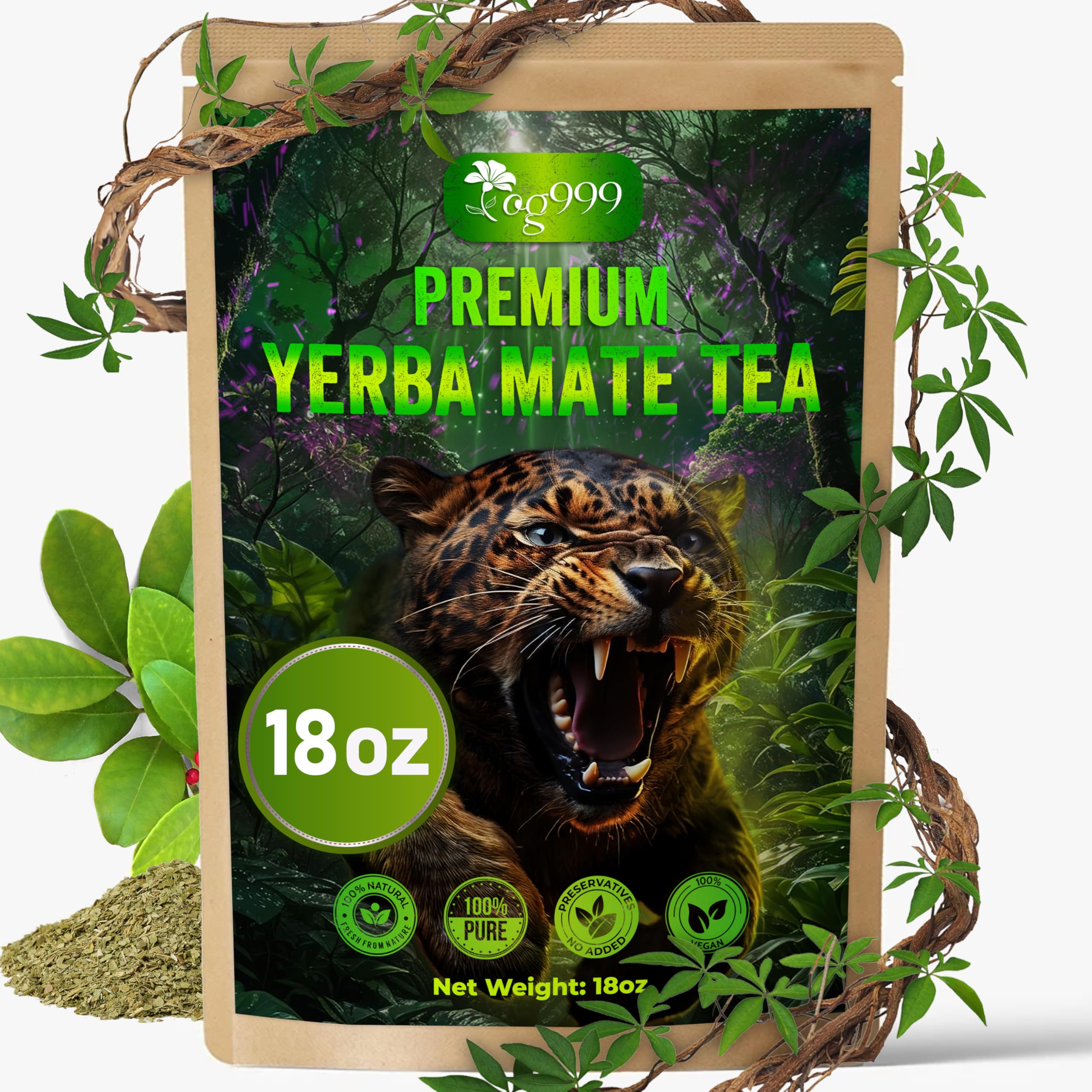 TOG999, Premium 120 Moringa Leaf Tea Bags, 100% Natural & Pure from Moringa Leaves. Loose Leaf Moringa Herbal Tea. Moringa Leaf Tea. No Sugar, No Caffeine, No Gluten, Vegan.