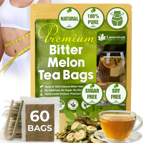 Bitter Melon Tea Bags, 100% Natural, Pure Bitter Melon. Bitter Melon Herbal Tea. Bitter Melon Fruit Tea. No Sugar, No Caffeine, No Gluten, Vegan