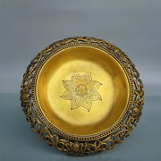 Tibetan Temple Bronze Lotus Fruit Plate – Cornucopia Treasure Bowl (10")