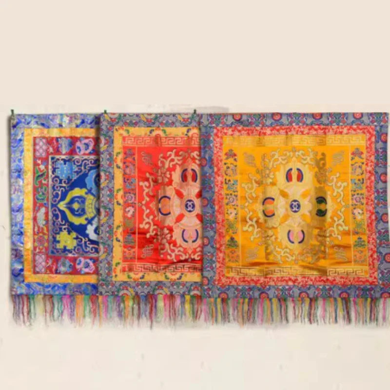 Handmade Embroidery Tablecloths Temples Buddhist Halls Homes Sacrificial Worshiping Buddha Decorative Tablecloths Door Curtain
